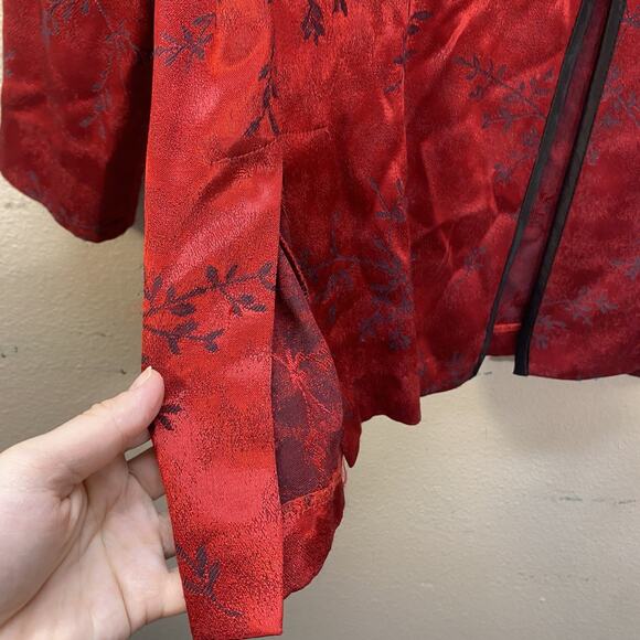 R&M Richards Karen Kwong Vintage Kimono Jacket Duster Frog Oriental Asian SZ 12 - Picture 4 of 7
